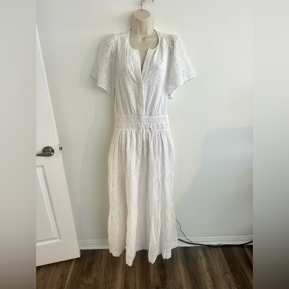 Anthropologie White Eyelet Maxi Dress - Picture 2 of 10